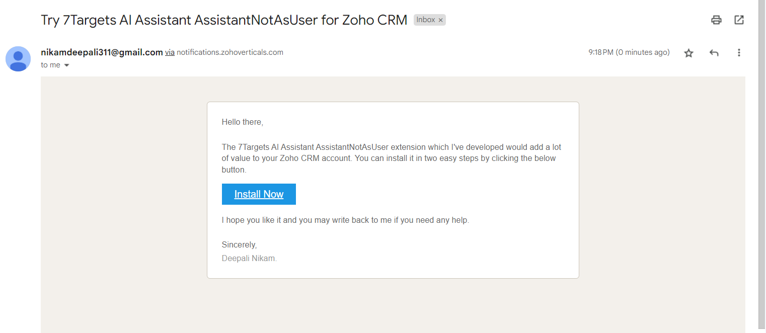 CRM Integration Email